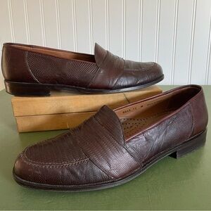 Magnanni RAUL Lizard Skin Penny Loafers in Dark Brown *Spain*
